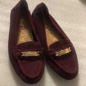 Calvin Klein burgundy flats shoes - size-us -8-Eu-38